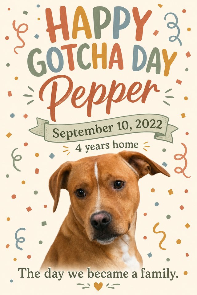 Happy Gotcha Day design sample